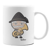 Da Oid Sinzer Musikinstrumente Keramik Kaffeetasse 330ml Weiss Rampoldplatte Front